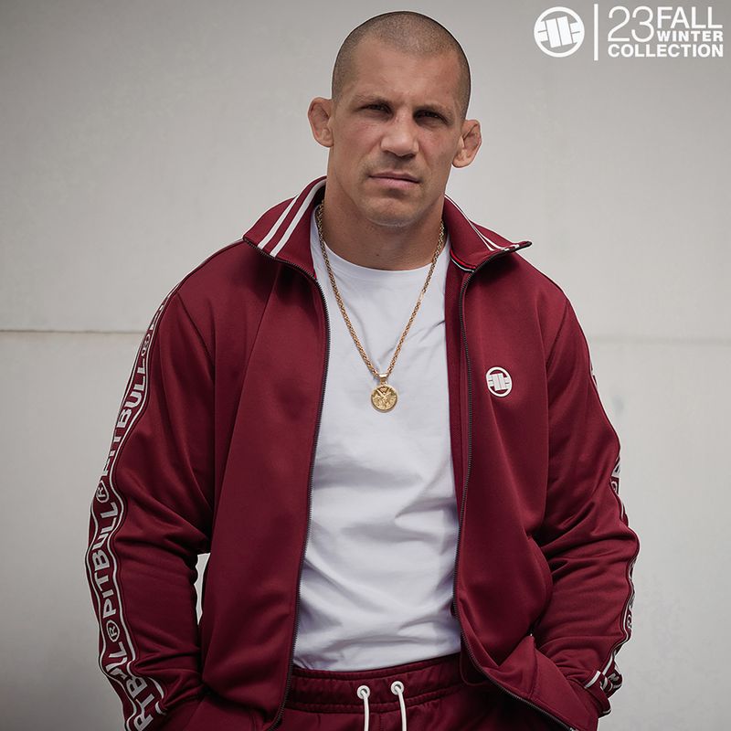 Pitbull West Coast Trackjacket Uomo Tape Logo Terry Group bordeaux 3