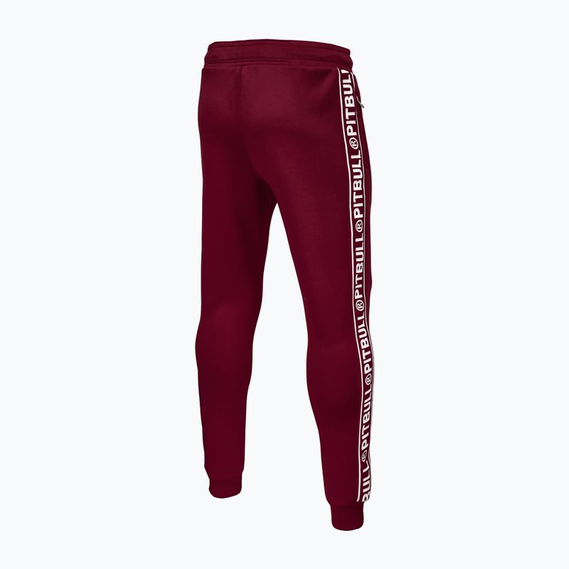 Pitbull West Coast Trackpants uomo Tape Logo Terry Group bordeaux 4