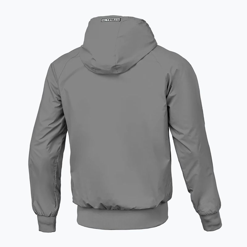 Uomo Pitbull West Coast Athletic Logo Giacca di nylon con cappuccio grigio chiaro 2