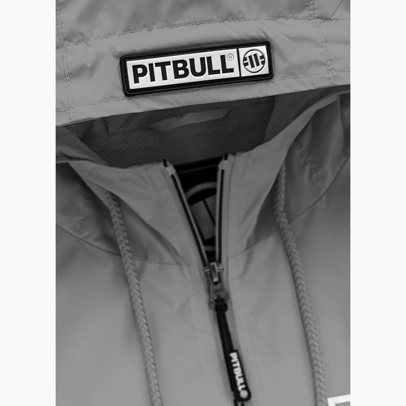 Uomo Pitbull West Coast Athletic Logo Giacca di nylon con cappuccio grigio chiaro 3