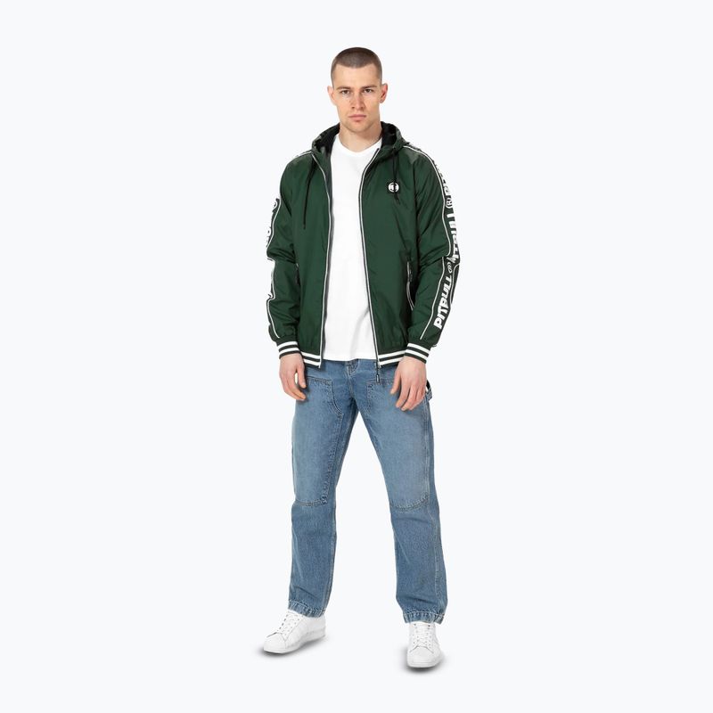 Giacca Pitbull Whitewood da uomo in nylon con cappuccio verde 2