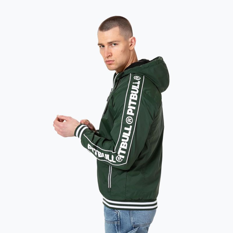 Giacca Pitbull Whitewood da uomo in nylon con cappuccio verde 4