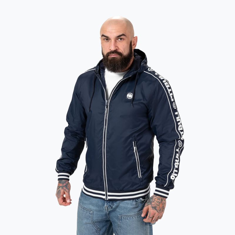 Pitbull West Coast giacca in nylon con cappuccio da uomo Whitewood dark navy 4