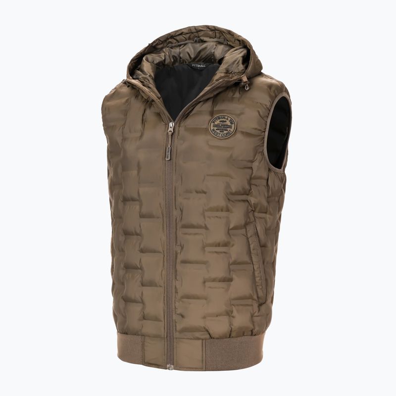 Pitbull West Coast uomo senza maniche Eclipse con cappuccio imbottito coyote marrone 4
