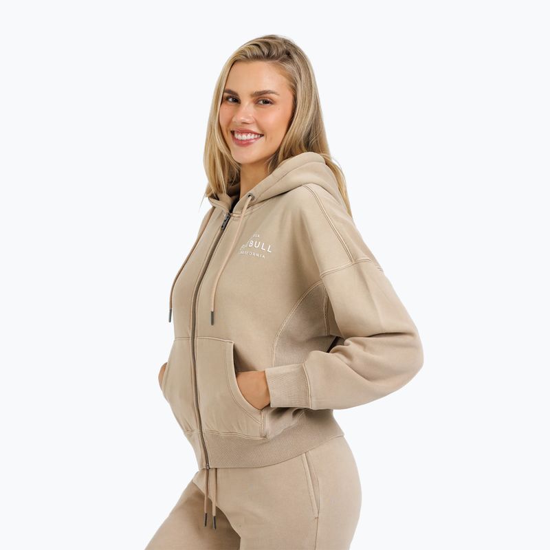 Felpa da donna Pitbull West Coast Manzanita Washed con cappuccio e zip, sabbia 2