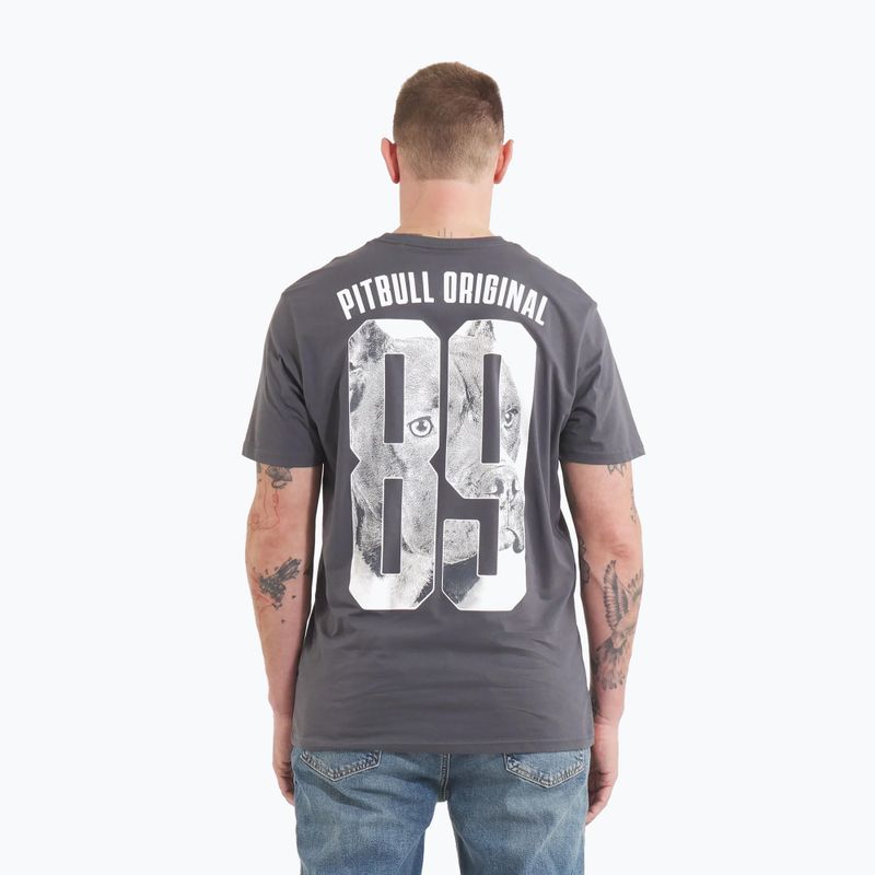 Maglietta Pitbull Eighty Nine Dog da uomo, grafite 3