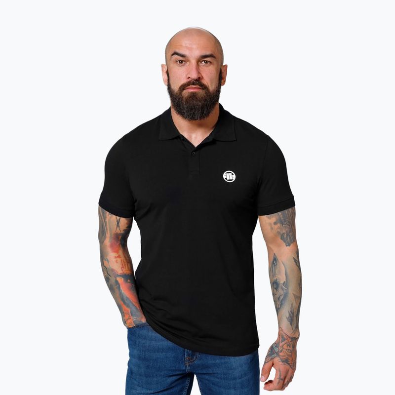 Maglia Polo Pitbull Uomo Logo Piccolo Nero 2