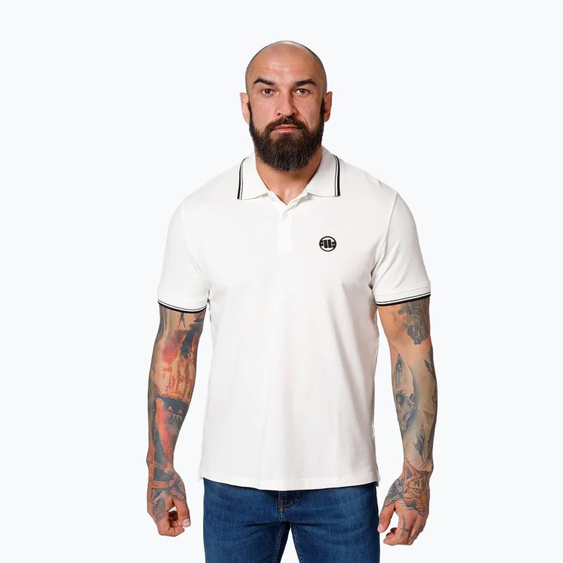 Polo Pitbull West Coast Uomo Pique Stripes Regular bianco