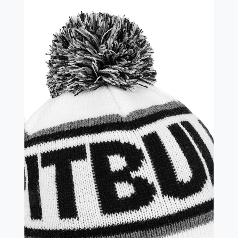 Berretto invernale Pitbull Beanie Fleming II da uomo bianco/nero 3