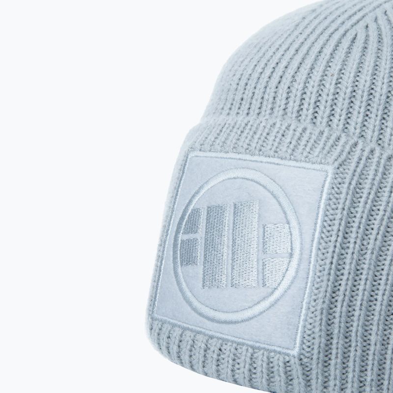 Berretto invernale da uomo Pitbull Beanie Logo Polsino monostrato blu baby 3