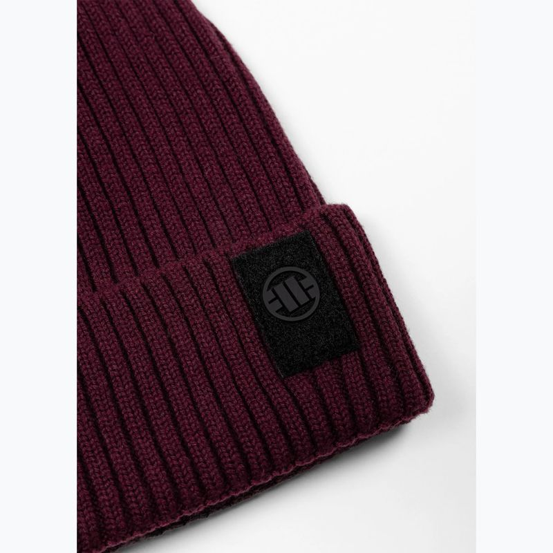 Berretto invernale Pitbull Beanie Velcro Logo burgundy 2