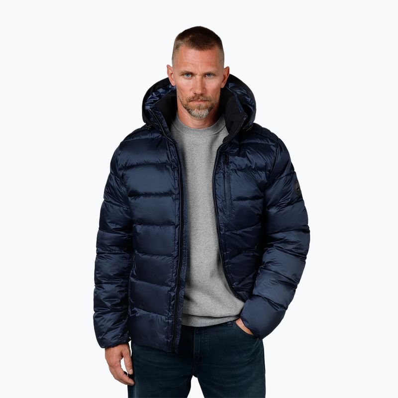 Pitbull Barles Ribstop Uomo Giacca invernale imbottita con cappuccio blu scuro