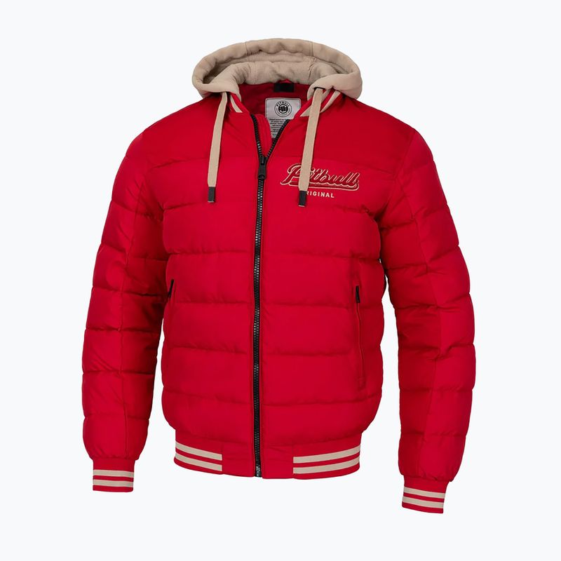 Giacca Pitbull Hidden da uomo con cappuccio rosso/beige 6