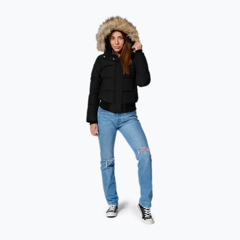 Giacca invernale donna Pitbull Azalea Trapuntata con cappuccio nero 2