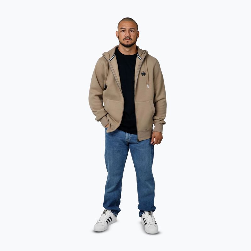 Felpa da uomo Pitbull Small Logo Hooded Zip sabbia chiara 2