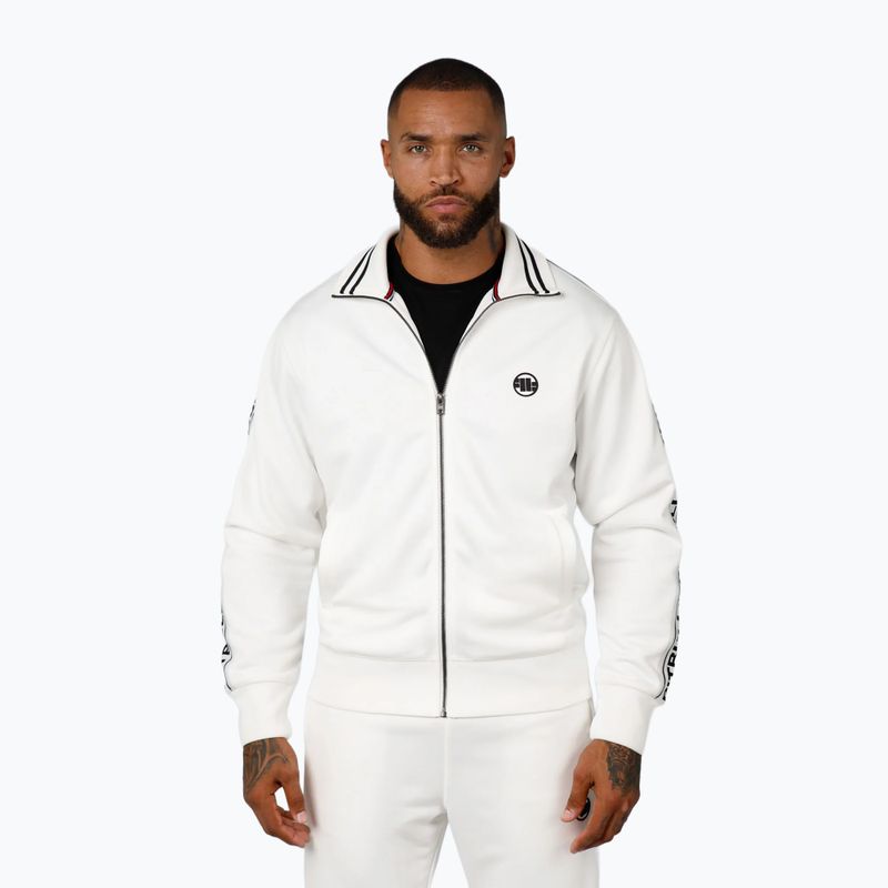 Pitbull Trackjacket Uomo Tape Logo Terry Group bianco sporco