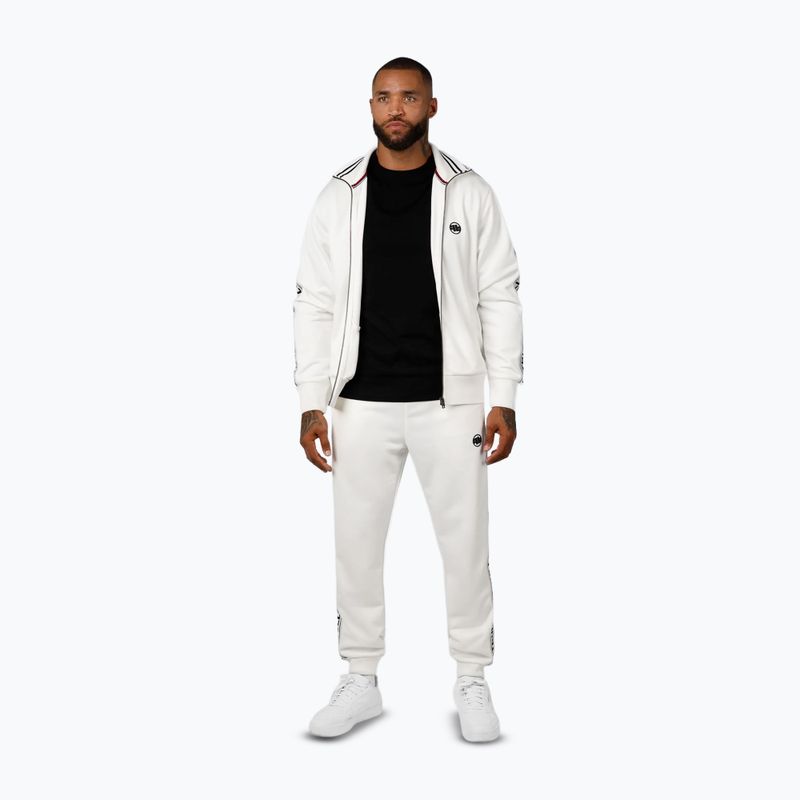 Pitbull Trackjacket Uomo Tape Logo Terry Group bianco sporco 2