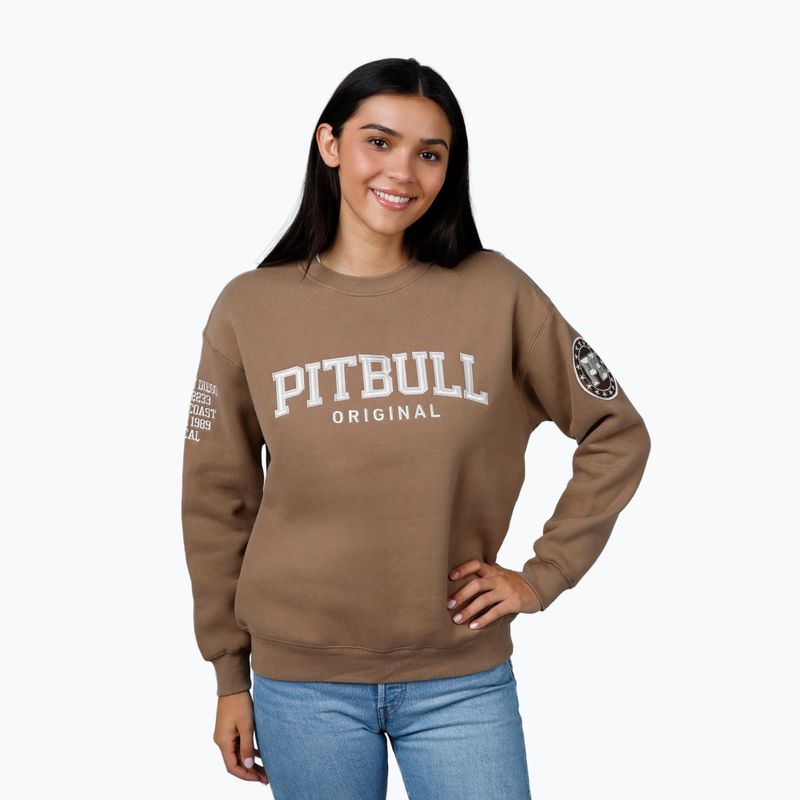 Felpa donna Pitbull Tyrian Crewneck marrone coyote