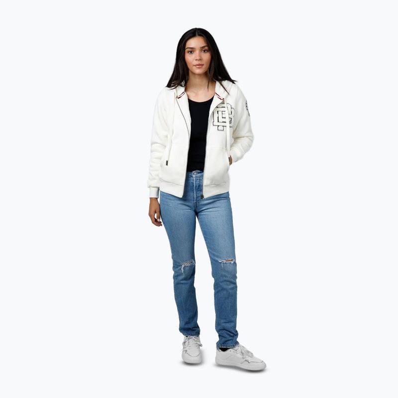 Pitbull Sherpa Ruffina donna con cappuccio e zip bianco sporco 2