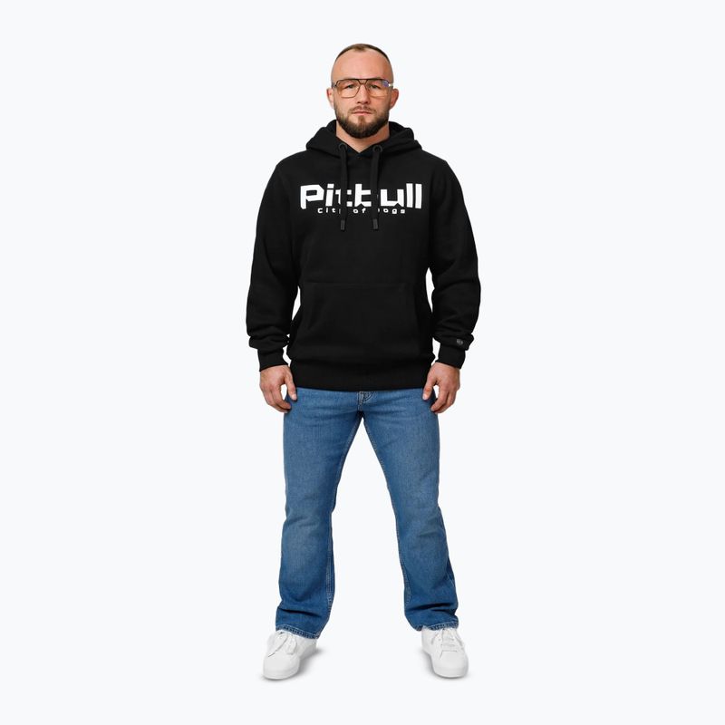 Felpa City Of Dogs da uomo con cappuccio Pitbull nero 2