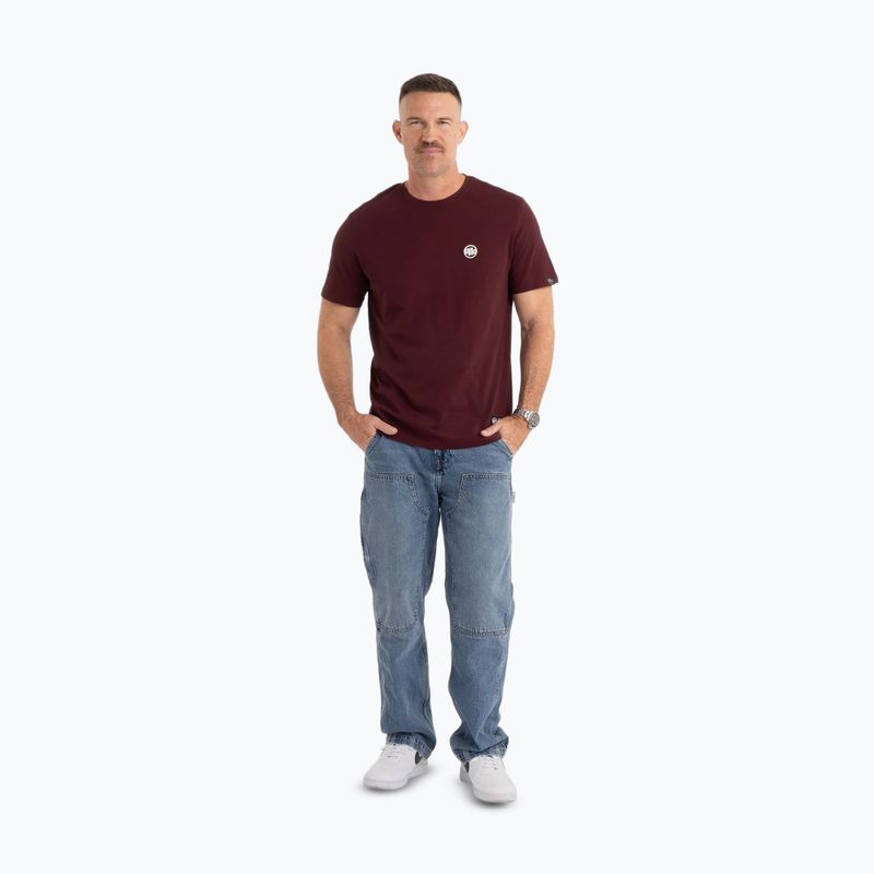 Maglietta Pitbull Small Logo da uomo, bordeaux scuro 2