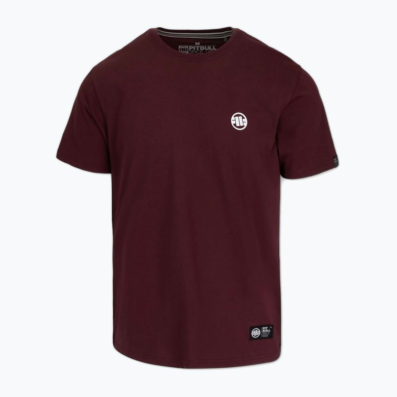 Maglietta Pitbull Small Logo da uomo, bordeaux scuro