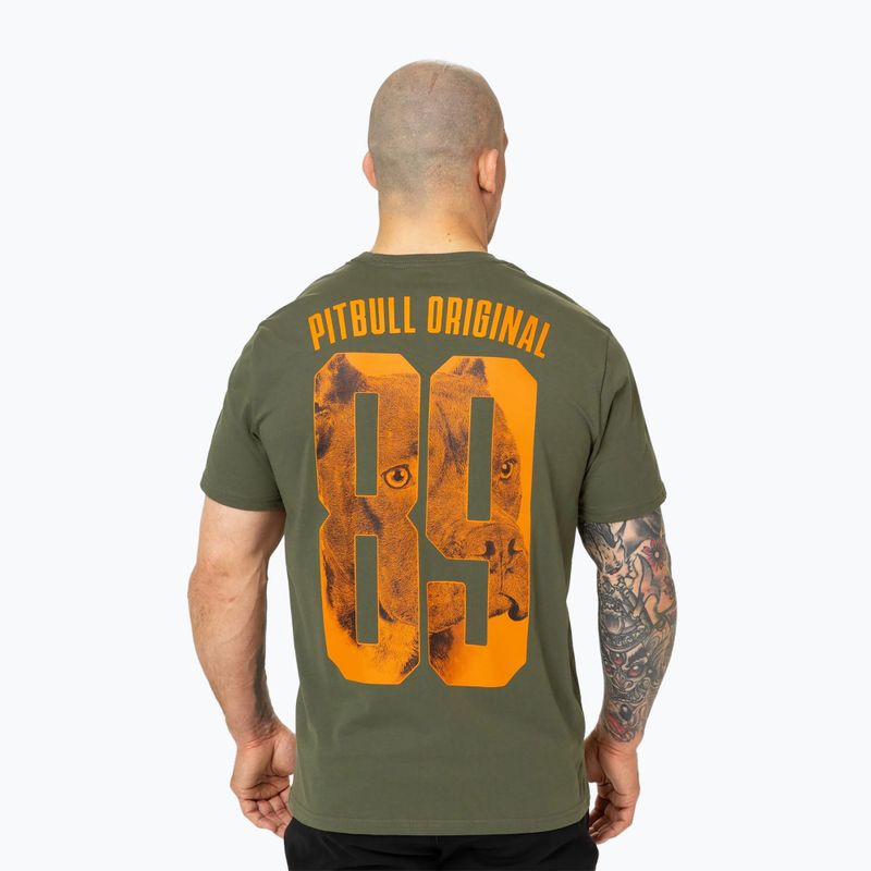Maglietta Pitbull Eighty Nine Dog da uomo oliva scura 3