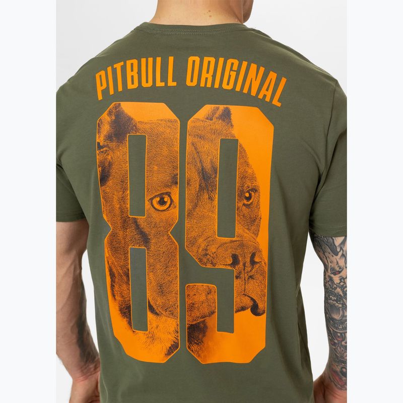 Maglietta Pitbull Eighty Nine Dog da uomo oliva scura 4