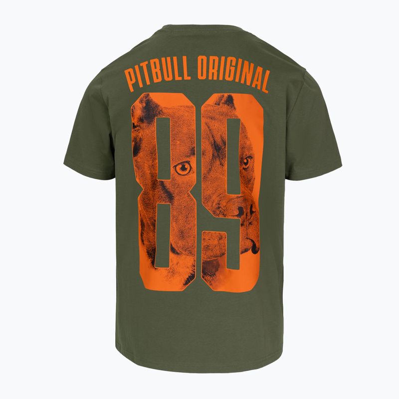 Maglietta Pitbull Eighty Nine Dog da uomo oliva scura