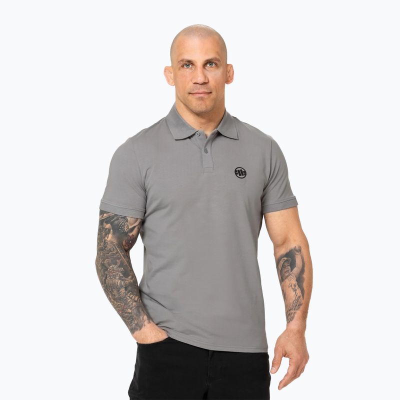 Maglia Polo Pitbull Uomo Piccolo Logo grigio