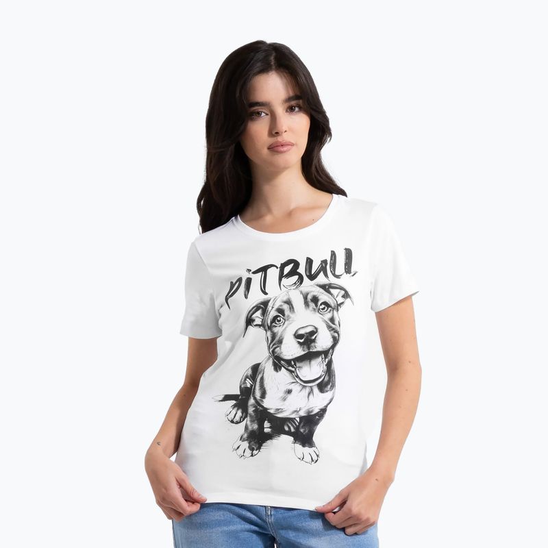 Maglietta Pitbull Puppy 2 da donna, bianco
