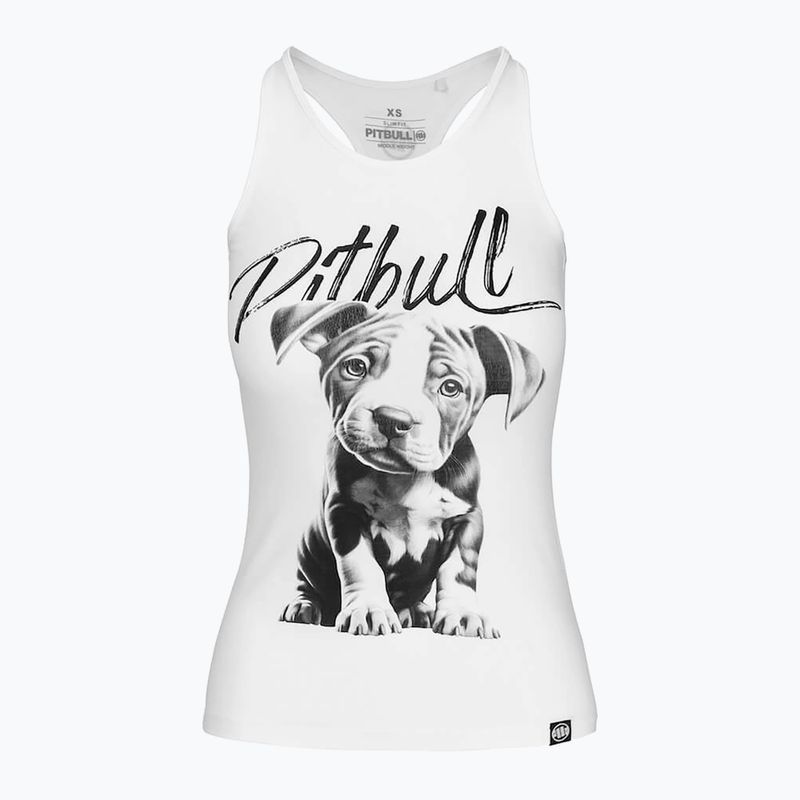 Canotta Pitbull Puppy donna bianco
