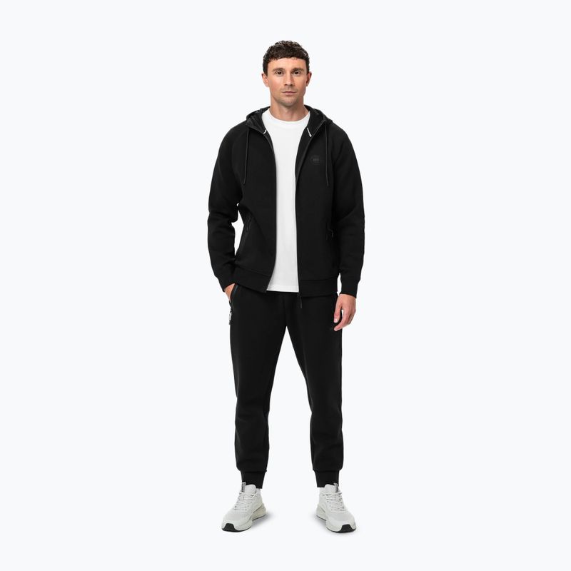 Felpa con zip e cappuccio Pitbull Dogwood da uomo, nero 2