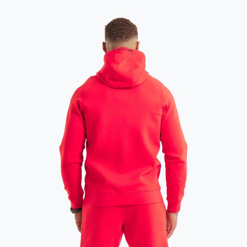 Felpa con cappuccio e zip Pitbull Dogwood da uomo, colore fluo/rosso 3