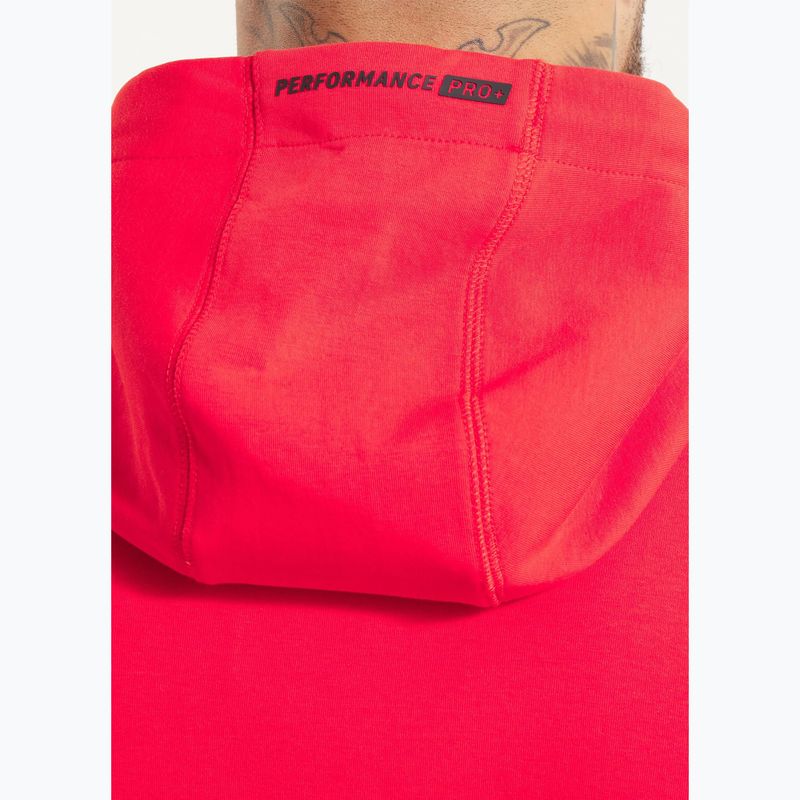 Felpa con cappuccio e zip Pitbull Dogwood da uomo, colore fluo/rosso 4