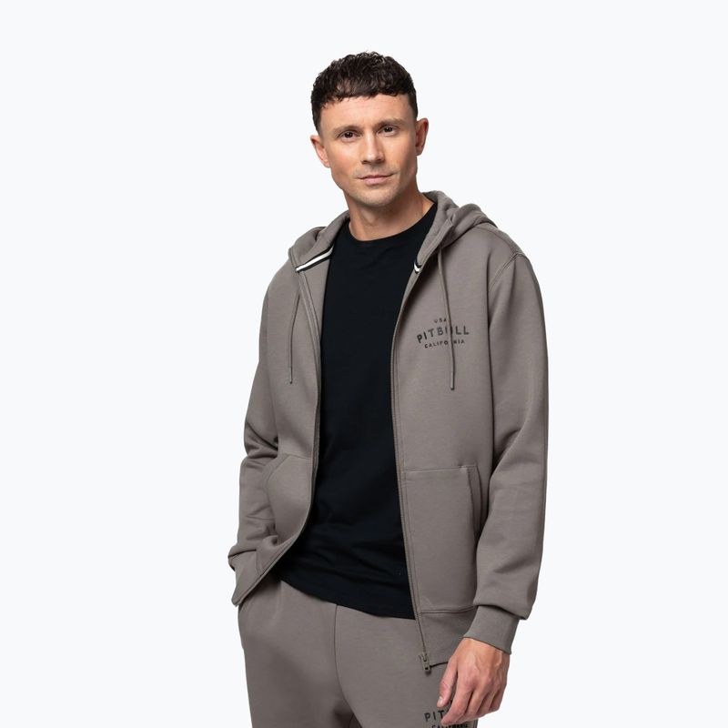 Felpa uomo Pitbull Sampson Hooded Zip Sweatshirt taupe 4