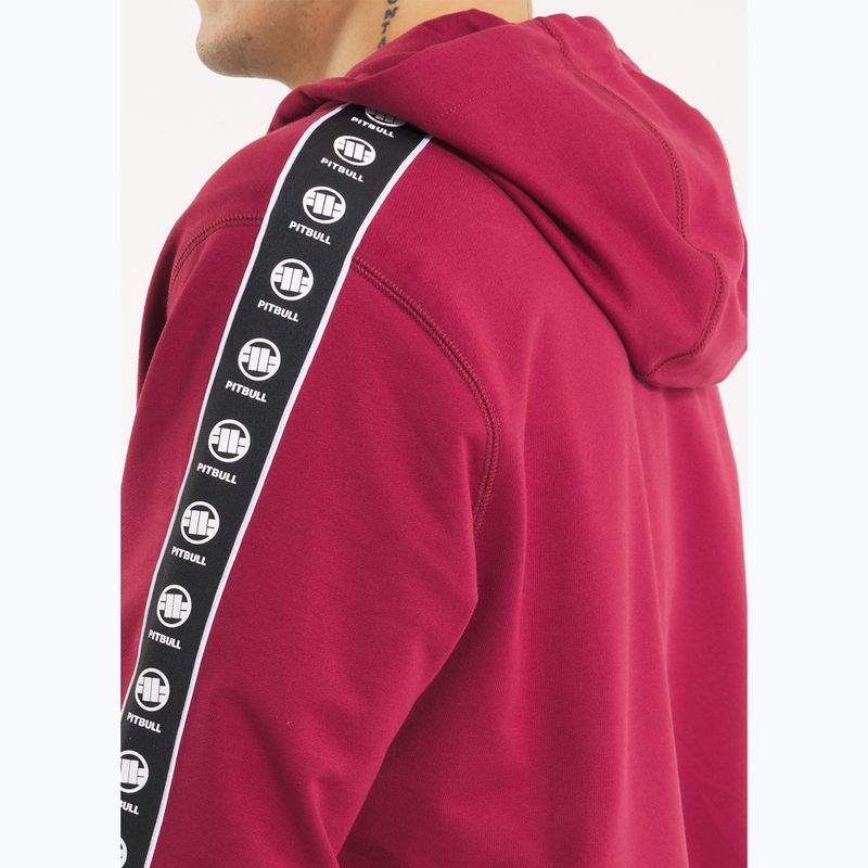 Felpa con cappuccio e zip Pitbull Tape Nugget Uomo bordeaux 5