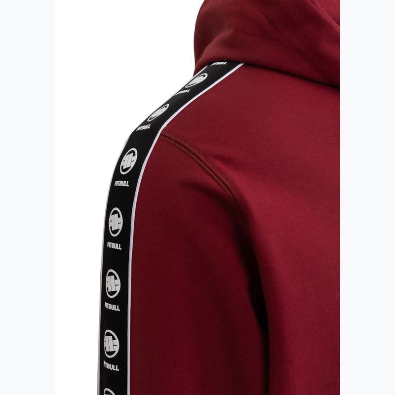 Felpa con cappuccio e zip Pitbull Tape Nugget Uomo bordeaux 5