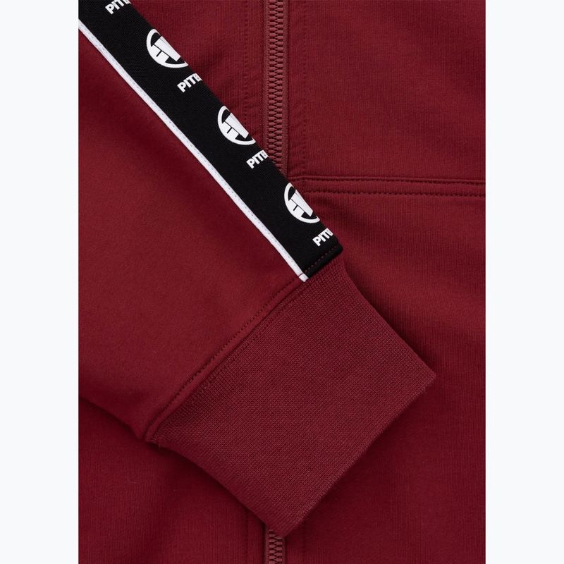 Felpa con cappuccio e zip Pitbull Tape Nugget Uomo bordeaux 7