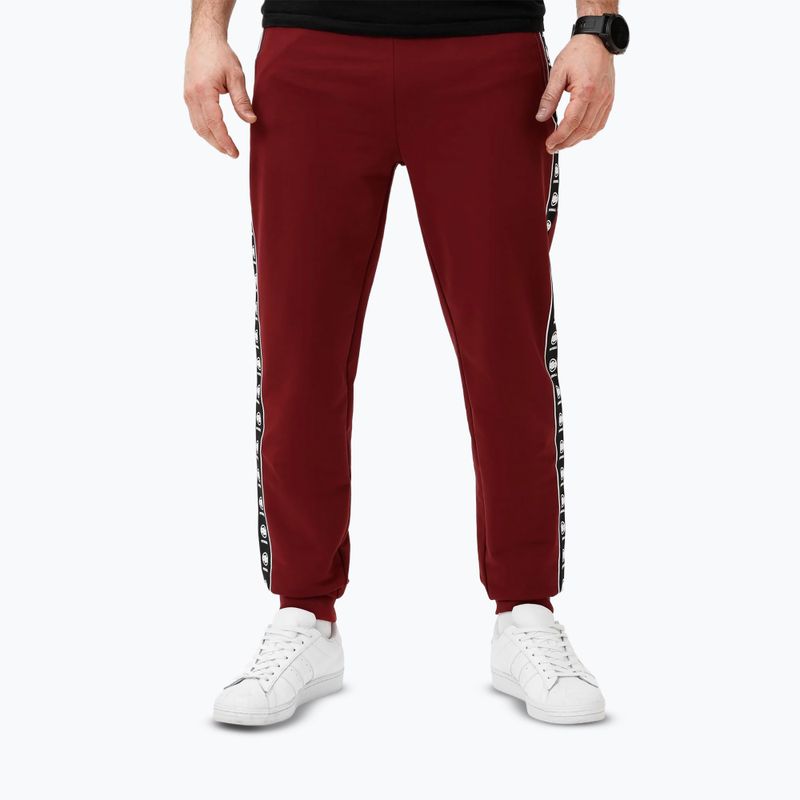 Pantaloni da jogging Pitbull Tape Nugget da uomo bordeaux 4