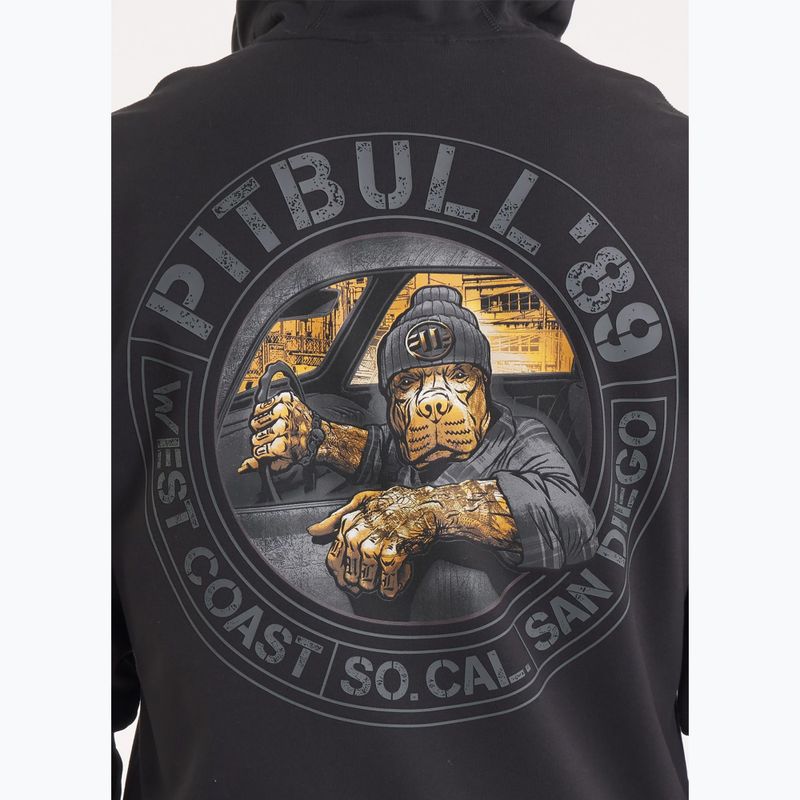 Felpa con cappuccio e zip Pitbull Driving da uomo, nero 4
