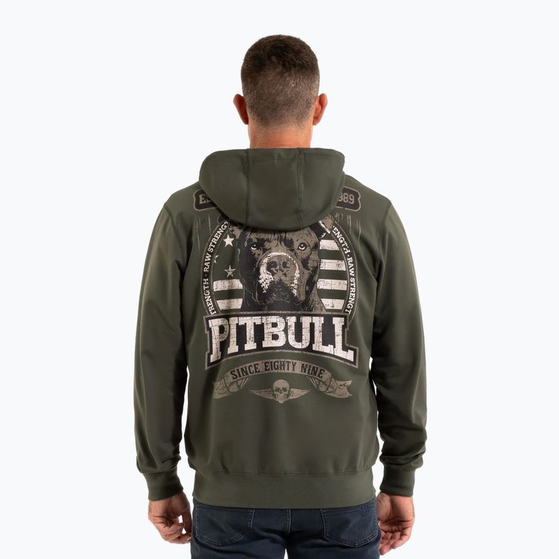 Felpa con cappuccio e zip Pitbull Troublemaker da uomo, verde antico 2