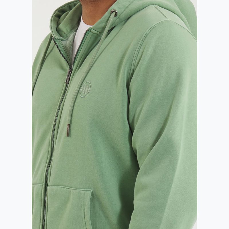 Felpa con zip e cappuccio Pitbull Lancaster 2 da uomo, verde slavato 4