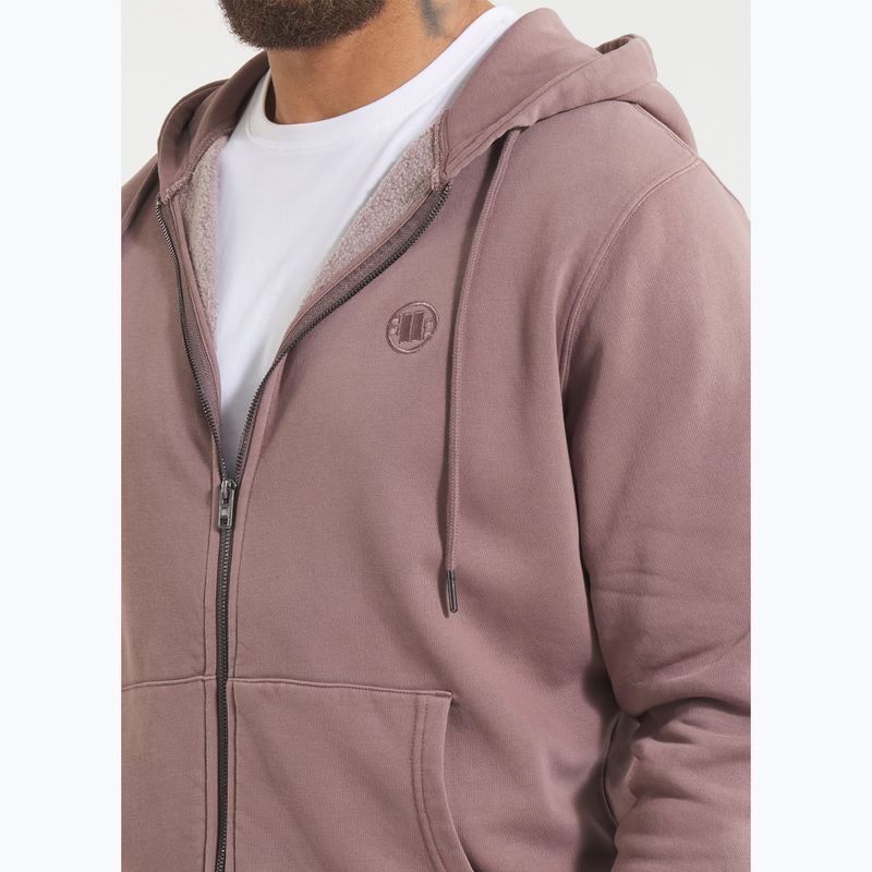 Felpa con zip e cappuccio Pitbull Lancaster 2 da uomo, lavaggio bordeaux 4