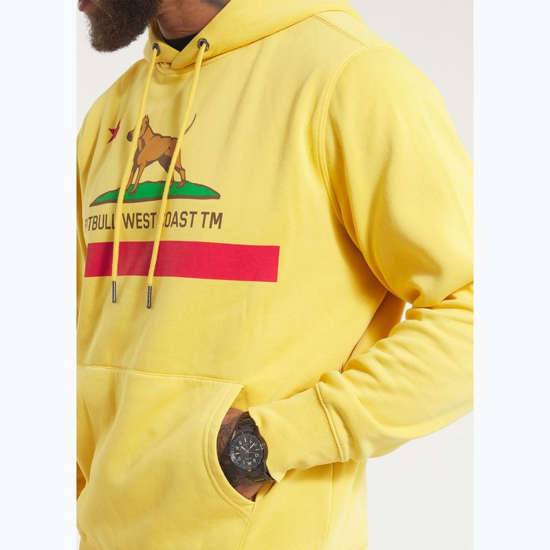 Felpa con cappuccio Pitbull California Flag Uomo, giallo slavato 4