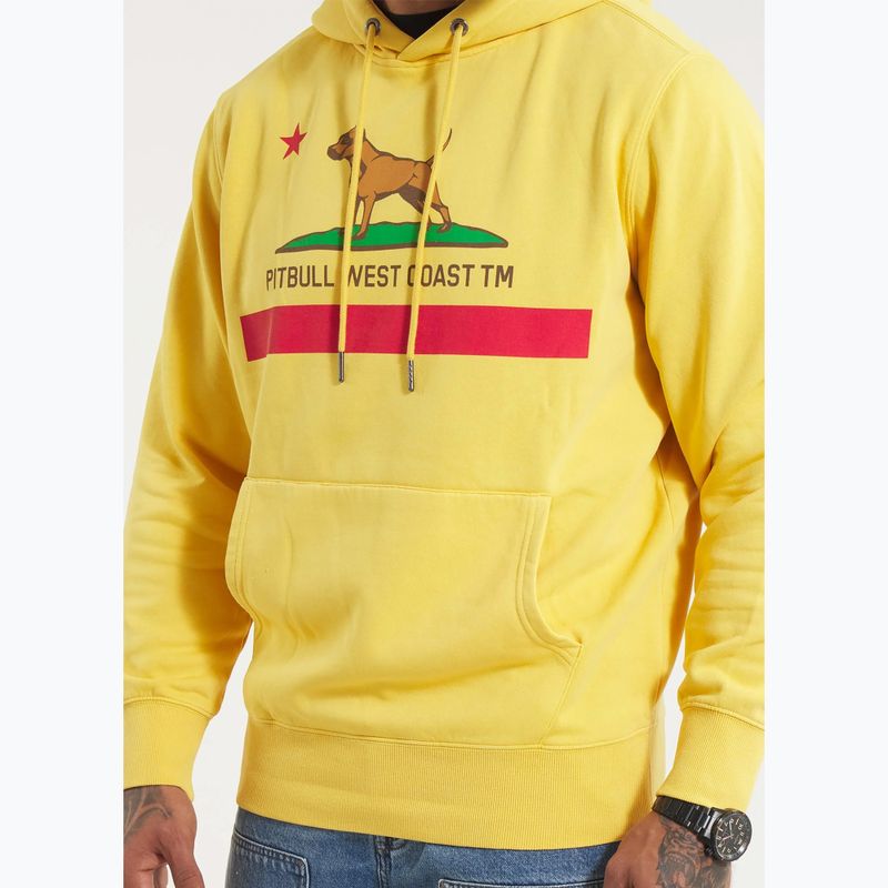 Felpa con cappuccio Pitbull California Flag Uomo, giallo slavato 5