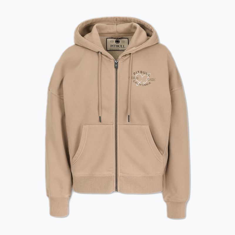 Felpa con zip e cappuccio Pitbull Manzanita Heart donna, sabbia 3