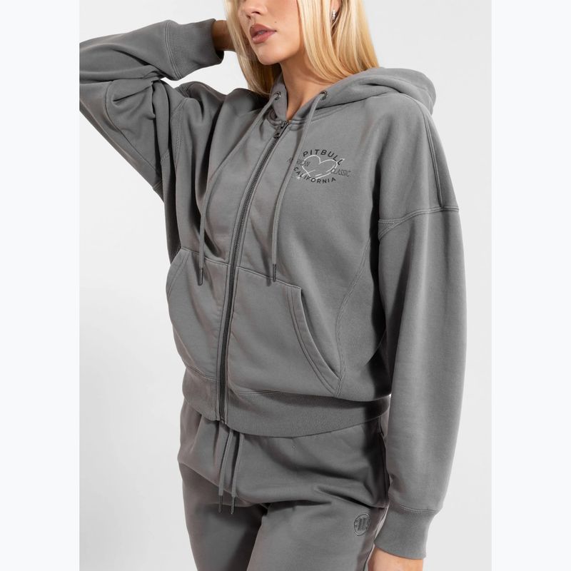 Pitbull Felpa con zip e cappuccio Manzanita Heart donna grigio slavato 3