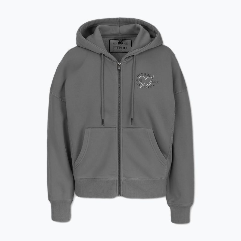 Pitbull Felpa con zip e cappuccio Manzanita Heart donna grigio slavato 4