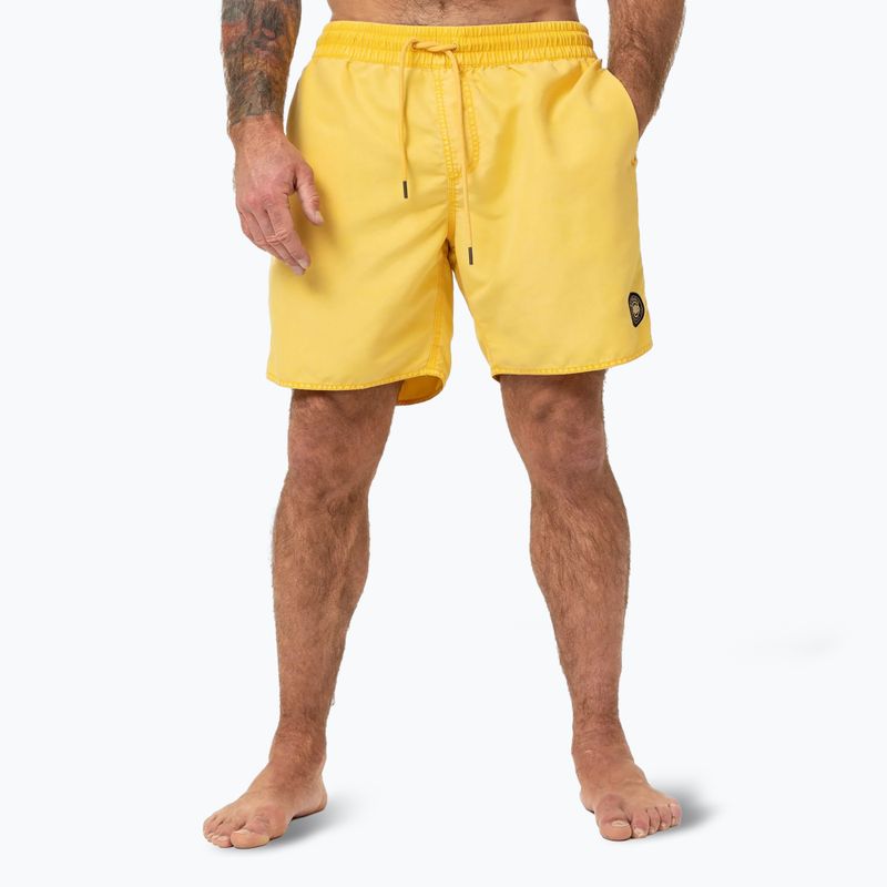 Pantaloncini da bagno Pitbull Balfour lavati gialli da uomo